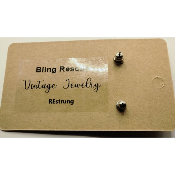 Crystal Stud Earrings Faux Silver Setting Simulated Diamond - Picture 6 of 6